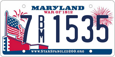 MD license plate 7BM1535