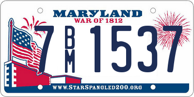 MD license plate 7BM1537