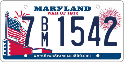 MD license plate 7BM1542