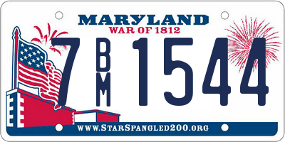 MD license plate 7BM1544