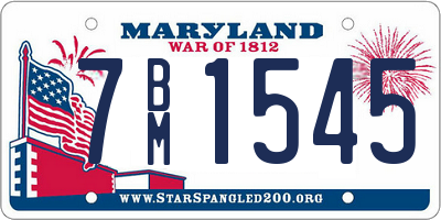 MD license plate 7BM1545