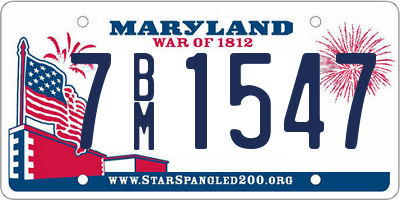 MD license plate 7BM1547