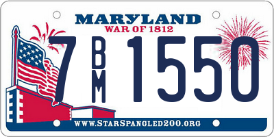 MD license plate 7BM1550