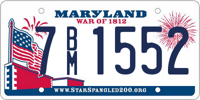 MD license plate 7BM1552