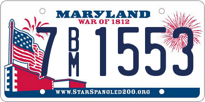 MD license plate 7BM1553