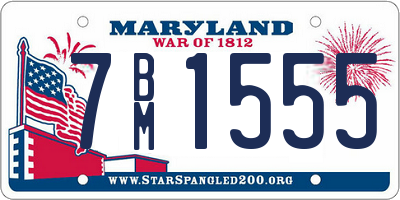 MD license plate 7BM1555