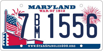 MD license plate 7BM1556