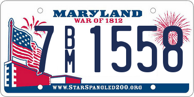 MD license plate 7BM1558