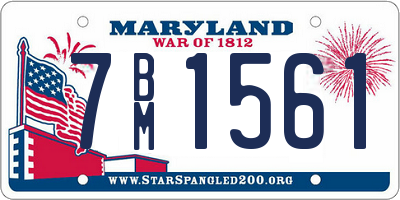 MD license plate 7BM1561