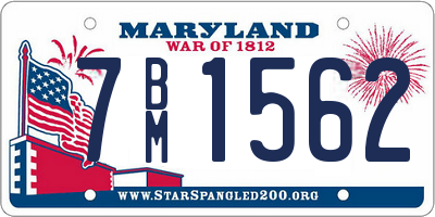 MD license plate 7BM1562