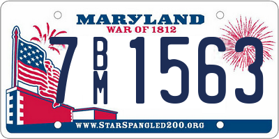 MD license plate 7BM1563