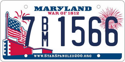 MD license plate 7BM1566