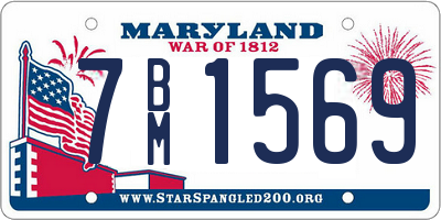 MD license plate 7BM1569