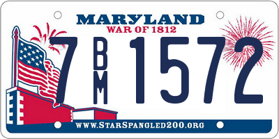 MD license plate 7BM1572