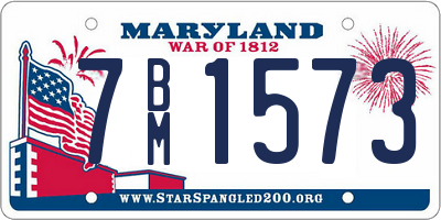 MD license plate 7BM1573