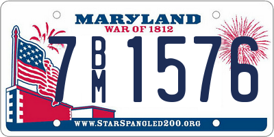 MD license plate 7BM1576