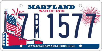 MD license plate 7BM1577