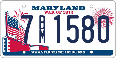 MD license plate 7BM1580