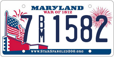 MD license plate 7BM1582