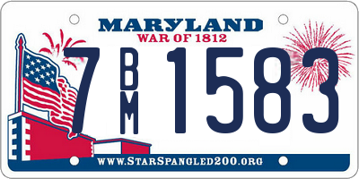 MD license plate 7BM1583