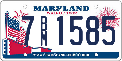 MD license plate 7BM1585