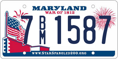 MD license plate 7BM1587