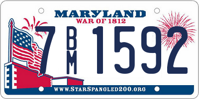 MD license plate 7BM1592