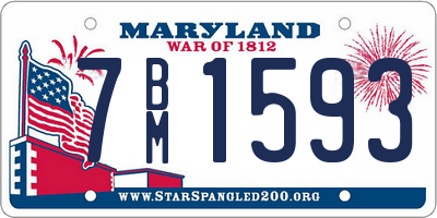 MD license plate 7BM1593