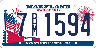 MD license plate 7BM1594