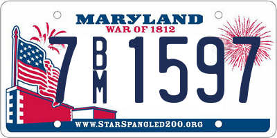 MD license plate 7BM1597