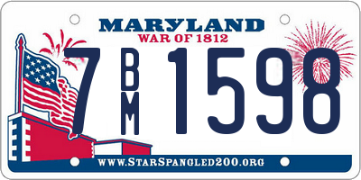 MD license plate 7BM1598