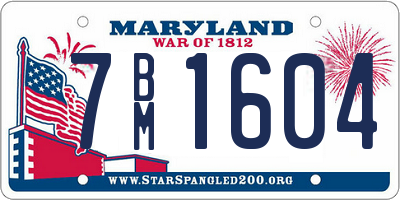 MD license plate 7BM1604