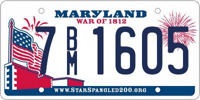 MD license plate 7BM1605