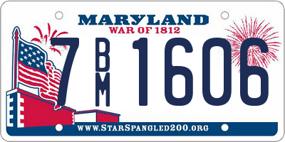 MD license plate 7BM1606