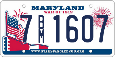 MD license plate 7BM1607