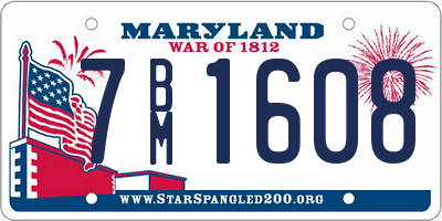 MD license plate 7BM1608