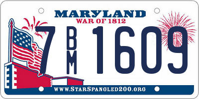 MD license plate 7BM1609