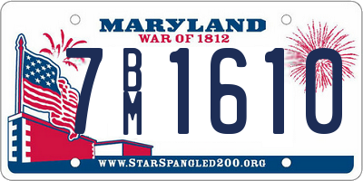 MD license plate 7BM1610