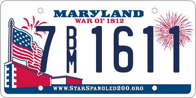 MD license plate 7BM1611