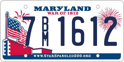 MD license plate 7BM1612