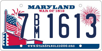 MD license plate 7BM1613