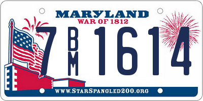 MD license plate 7BM1614