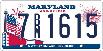 MD license plate 7BM1615