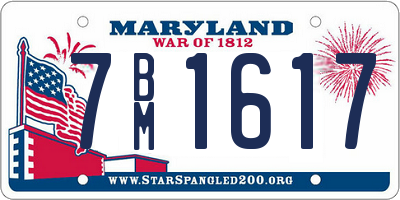 MD license plate 7BM1617