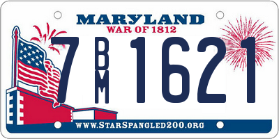 MD license plate 7BM1621