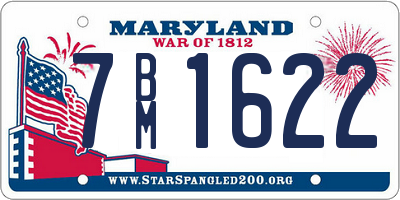 MD license plate 7BM1622