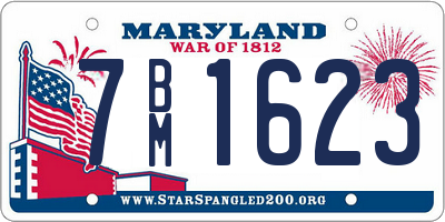 MD license plate 7BM1623