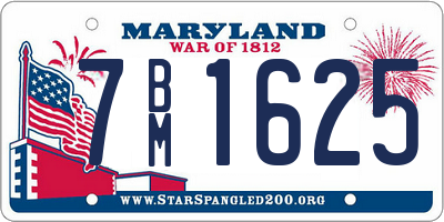 MD license plate 7BM1625