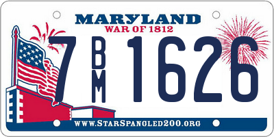 MD license plate 7BM1626