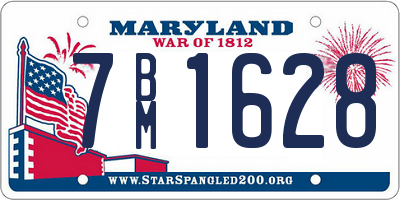 MD license plate 7BM1628